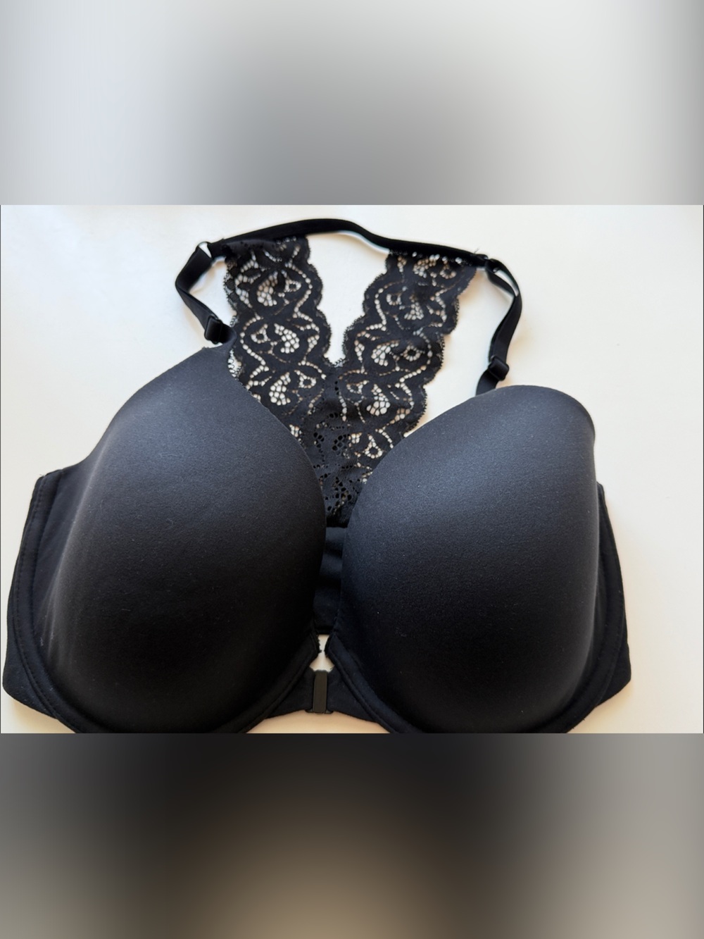 Victoria's Secret Black Lace Racerback T-Shirt Bra